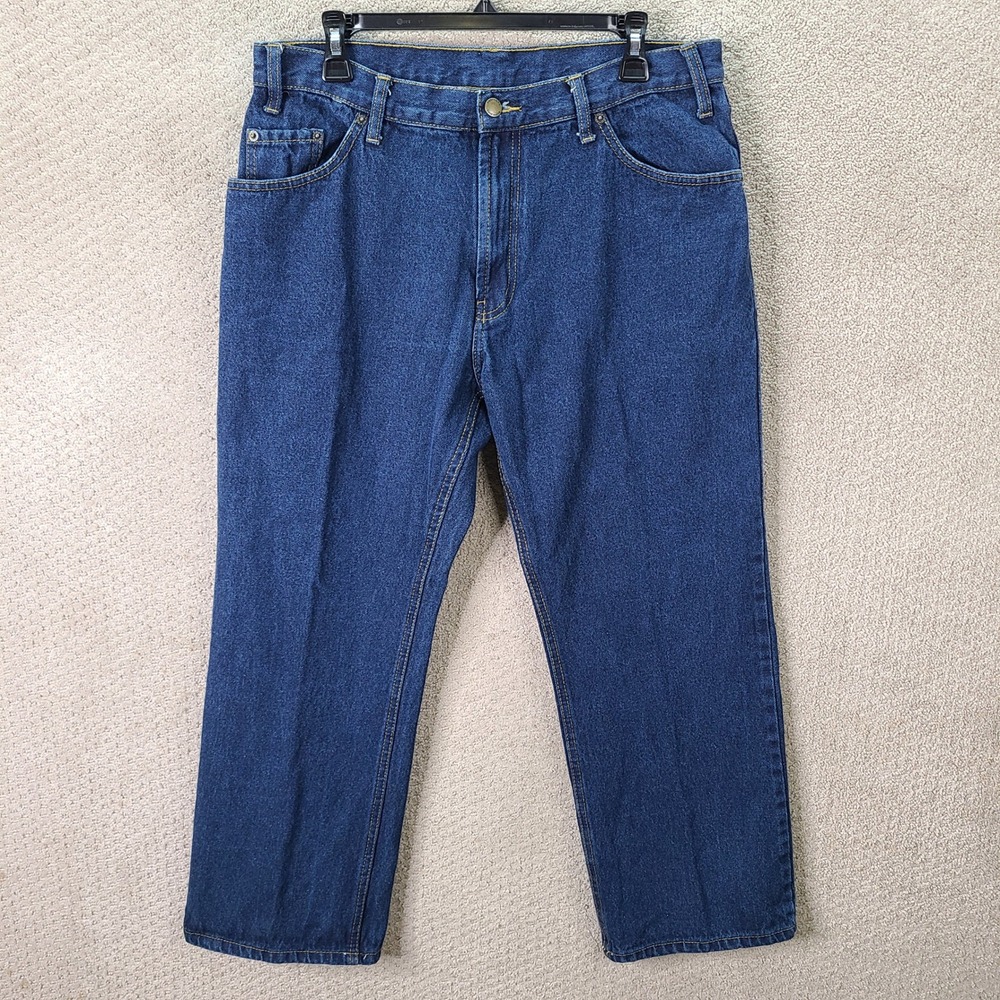 Rural King Jeans Mens 35x30 Blue Denim Straight Fit Cotton Casual Workwear